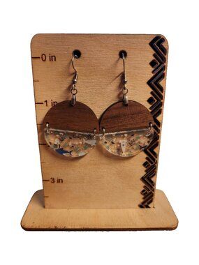 Sea Life Wood & Acrylic Dangle Earrings